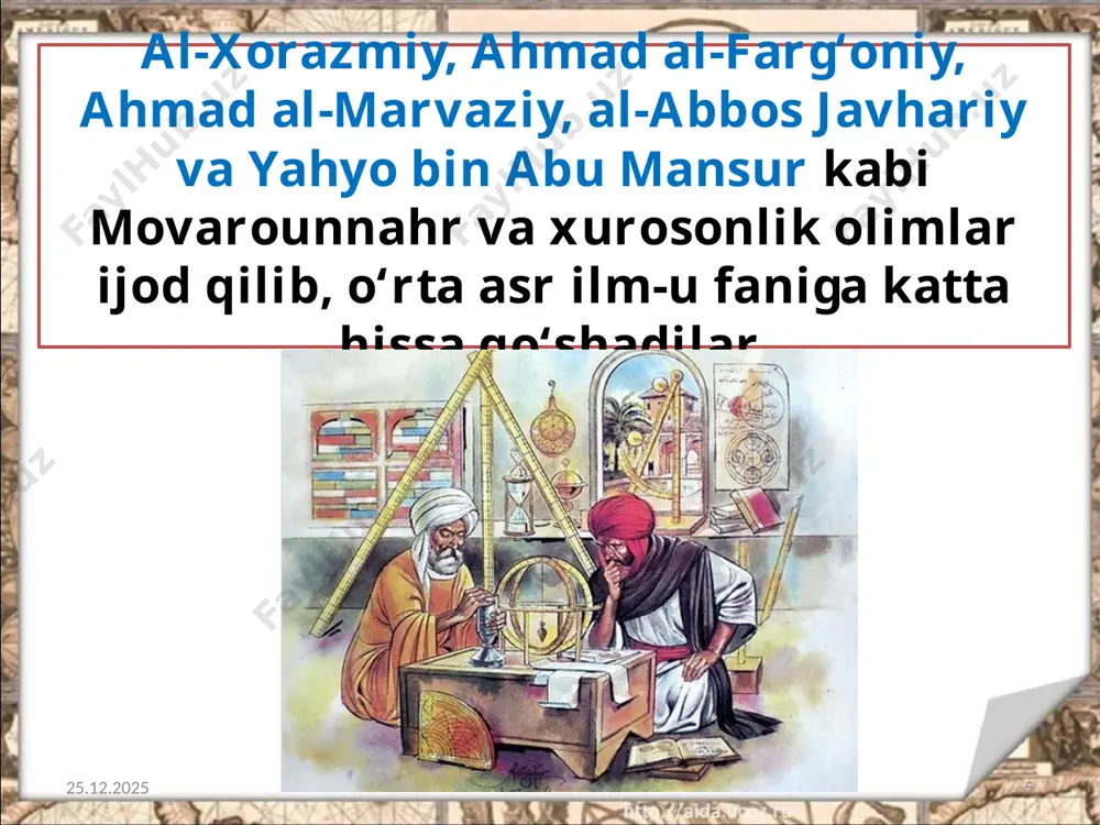 movarounnahr va xorazmning madaniy hayoti. 7 - sinf - Page 5