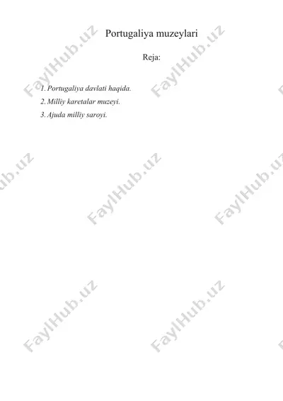 portugaliya muzeylari — DOCX