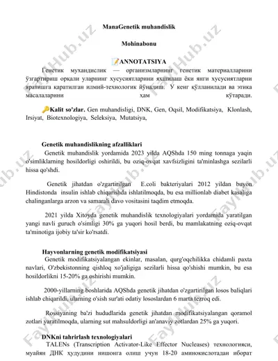 genetik muhandislik — DOCX