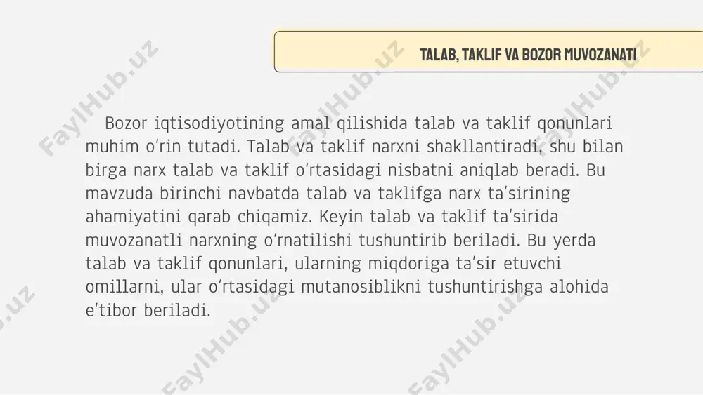 hining mahsulotiga yoki bozordagi barcha ishlab chiqaruvchilarning umumiy mahsulotiga (bozor ta'minoti) tegishli bo'lishi mumkin. iste’molchilar daromadi va ular tomonidan sotib olinadigan tovarlar miqdori o‘rtasidagi bog‘liqlik nemis iqtisodchisi va statisti ernst engel (1821-1896) tomonidan chuqur tadqiq etilgan. shunga ko‘ra, iste’molchi daromadi bilan u tomonidan sotib olinishi mumkin bo‘lgan tovarlar miqdori o‘rtasidagi o‘zaro bog‘liqlik engel qonuni deyiladi. engel qonuni e’tiboringiz uchun tashakkur! credits: this presentation template was created by slidesgo, including icons by flaticon, and infographics & images by freepik and illustrations by storyset image1.png image2.png