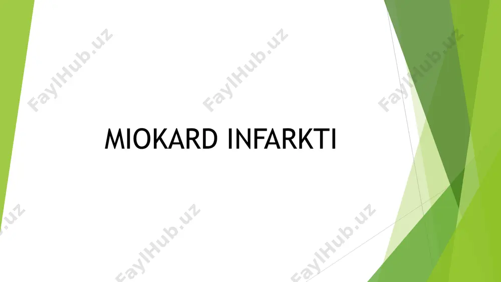 acha davom etadi. shu davrda darhol vrachga murojaat etilsa, miokard infarktining oldini olib qolish mumkin. https://uz.wikipedia.org/wiki/stenokardiya toʻsh ostida qattiq ogʻriq paydo boʻlganda nitroglitserin naf bermasa, zudlik bilan tez tibbiy yordamni chaqirish zarur. miokard infarktida nitroglitserin ogʻriqni oxirigacha qoldirmasada, uni qayta qabul qilib turish lozim. yurak sohasiga, toʻsh ustiga gorchichnik, oyoqqa grelka qoʻyish, qoʻlni isitish bilan bemor ahvolini bir oz boʻlsada yengillashtirish mumkin. bemorni iloji boricha tezroq kasalxonaga yotqizish, dastlabki kunlari tibbiyot xodimlari uni uzluksiz nazorat qilib turishlari lozim. kasallik juda ogʻir, hayot uchun xavfli hisoblansa ham, oʻz vaqtida toʻgʻri davo qilinsa, bemor butunlay sogʻayib ketishi mumkin.va bemor vrach ko‘rigidan o‘tib turish kerak gastritik variant. kasallikning ushbu shaklida yuzaga kelgan og’riq sindromi gastritning xuruji tufayli yuzaga kelgan og’riqqa o’xshaydi va epigastrik mintaqada joylashgan bo’ladi. ko’rikda qorin old devorining mushaklari tarangligi kuzatilishi mumkin. odatda, miokard infarktining bunday shakli diafragmaga yaqin bo’lgan pastki chap qorincha shikastlanishlarida kelib chiqadi. aritmik variant. miokard infarktining bu …