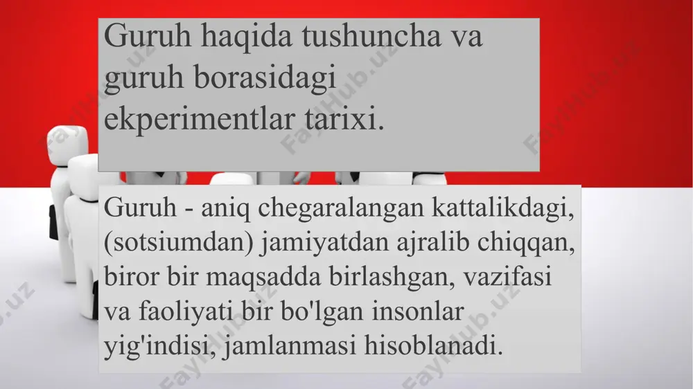iborat. eksperimental bo'lmagan loyihalar • bir martalik test xulosalarni loyihalash • ekvivalent bo'imagan guruhlarda bir martalik xulosalarni loyihalash bir ishtirokchidan iborat eksperimentlar tadqiqiy loyihaga bir ishtirokchi jalb etiladigan loyihalar bir kishili loyihalar deyiladi. qaysidir guruhni xulqini baholayotgan bo'lsak, mutlaq o'zgaruvchini qaysidir bosqichda to'qnash kelgan bo'lsa u holda bir martalik test xulosalarini birinchi guruhda loyihalari ishlatiladi. ekvivalent bo 'imagan guruhlarda bir martalik test xulosalarini loyihalash. ekvivalent bo'imagan guruhlarda bir martalik test xulosalari rejasida asosiy muammo shunga qaratilgan bo'ladiki, bu vaziyatda har qanday kuzatuvni ajratish shartli ravishda ta'sir ko'rsatishi va tanlanma guruhda bo'lishi kuzatiladi. qanchalik guruhlar o'xshash bo'lsa shunchalik natijalar o'xshash bo'ladi. oldindan va xulosaviy bir martalik testlarni loyihalash. bu loyiha keng qamrovli tadqiqotlarda ko'plap qo'llaniladi. noekvivalent guruhlarni qanday bo'lishidan qat'iy nazar yaxshi bajarishini ta'minlaydi. noekvivalent nazorat guruhlari bilan oldindan va testlarni loyihalash. birinchi tur rejasida tadqiqot guruhidan tashqari tashqi ta'sirlarsiz noekvivalent guruhlar qo'llaniladi. har bir guruh bilan oldindan va xulosaviy testlar …