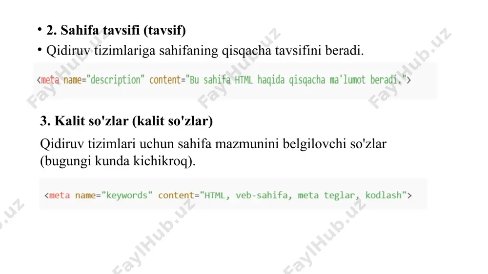 htmlda meta-teglar va seo - Page 5