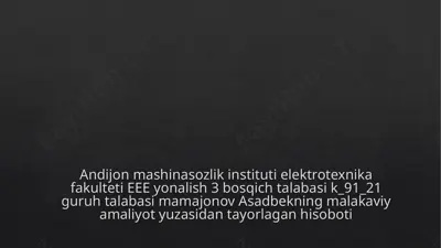 drabilka bo‘yicha malakaviy amaliyot hisobot — PPTX
