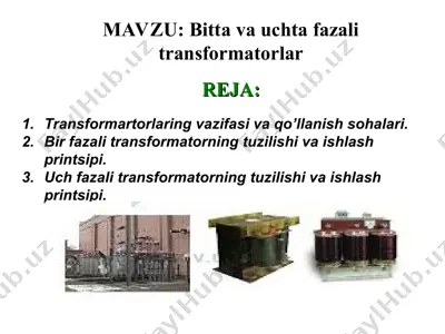 transformatorlar — PPT
