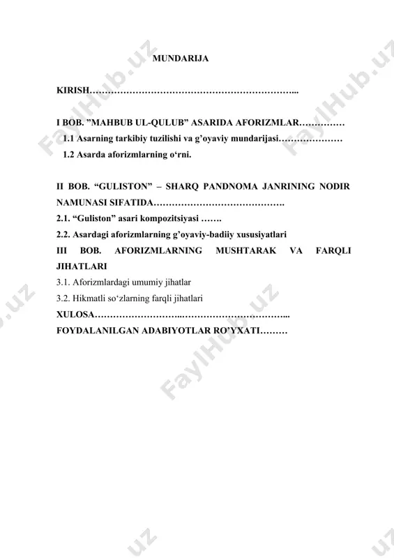 mishni akslantirgan adabiyotini bilishi bilan ham insondir. zero, moziyni o‘rganish kelajakning porloqligini ta’minlash, degani. shu o‘rinda o’zbekiston respublikasining birinchi prezidenti islom karimovning “yuksak ma’naviyat- yengilmas kuch” asaridan olingan ushbu parchani alohida ta’kidlash lozim: ”adabiyot, so‘z san’ati azaldan xalq qalbining ifodachisi, haqiqat va adolat jarchisi bo‘lib kelgan”. nizomiddin mir alisher navoiy jahon adabiyoti xazinasini o‘zining hassos she'riyati, buyuk “xamsa”si, fan sohalarining turli tarmoqlariga bag‘ishlangan boy ilmiy merosi bilan boyitgan so‘z san'atkoridir. o‘z ijodiy merosida 26 mingdan ortiq lug‘at boyligidan foydalangan bu buyuk daho mana besh asrdan oshibdiki, asarlaridagi chuqur falsafiy mushohadakorlik, ma'no-mohiyatning keng ko‘lamligi va nazmiy merosidagi fasohat dengizining bepoyonligi bilan jahon ahlini hayratga solib keladi.navoiy dahosi tufayli insoniyat tarixida dunyoning turli joylarida 1 каримов и. тарихий хотирасиз келажак йўқ. – т. : шарқ, 1998. – б. 7. yashayotgan turkiy xalqlar yakqalam qilindi, millat ma'naviy merosi umumjahon xazinasidan mustahkam o‘rin oldi. mustaqil o‘zbekistonda navoiyni anglash davlat siyosati darajasiga ko‘tarildi. respublikadagi eng …