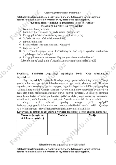 asosiy kommunikativ malakalar — DOCX