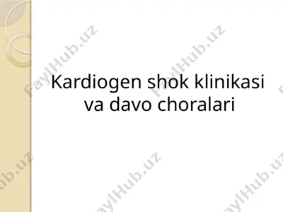 kardiogen shok — PPTX