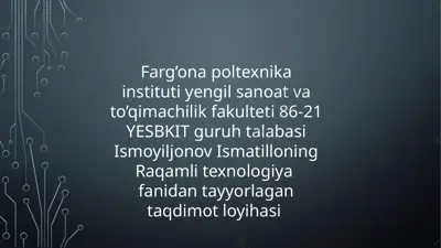 kriptovalyuta — PPTX