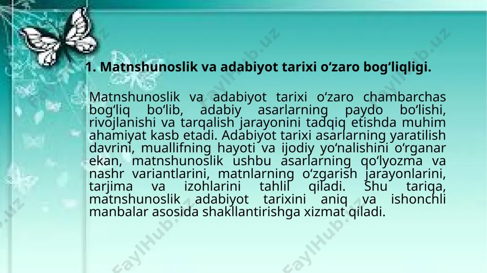 matnshunoslikning adabiyot tarixi va adabiyot shunoslikdagi o‘rni - Page 3