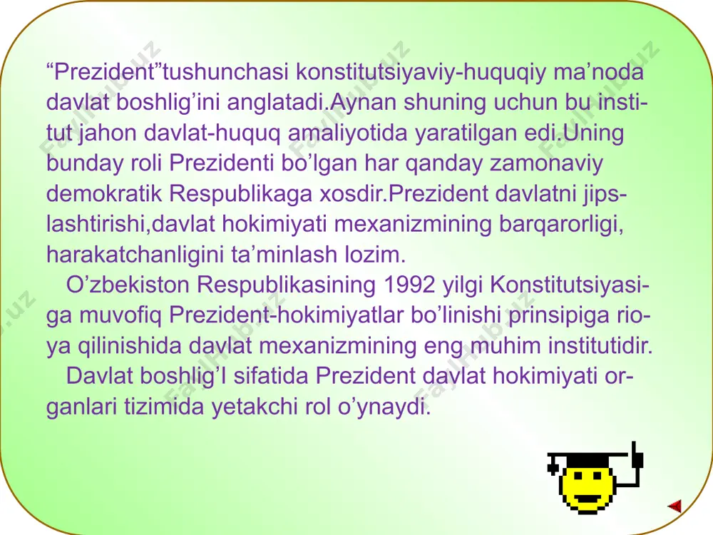 lan bog’liq bo’lgan masalalarni tezkorlik bilan hal etish edi.”ichki va tashqi siyosa- timizning asosiy yo’nalishi va asosiy mazmuni bit- ta-chinakam mustaqil o’zbekiston davlatini barpo etish. e’tiboringiz uchun rahmat ! image1.jpeg image2.png image3.png image4.gif image5.gif image6.gif image7.gif image8.gif image9.png image10.gif image11.gif image12.gif image13.jpeg image14.gif image15.gif image16.png image17.jpeg image18.jpeg image19.png
