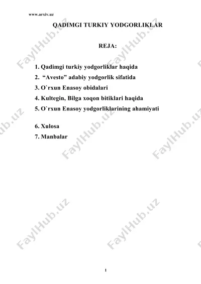 qadimgi turkiy yodgorliklar — DOC
