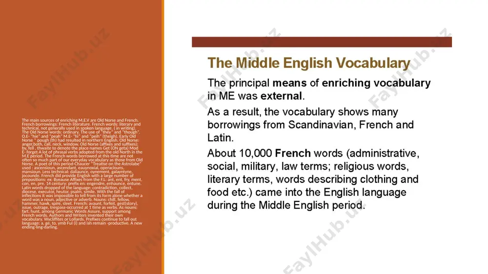 the vocabulary language studied in the middle ages - Page 5