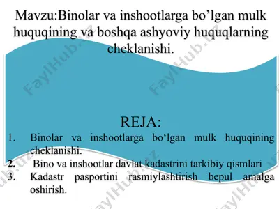mulk huquqlarining cheklanishi — PPTX