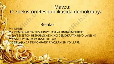 o'zbekiston respublikasida demokratiya — PPTX