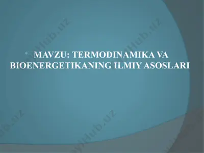 termodinamika va bioenergetika — PPTX
