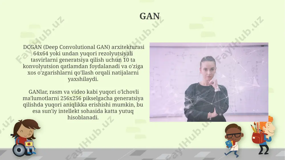 ga oladi va qulay foydalanuvchi interfeysi bilan ta'minlaydi. ushbu vosita, mobil qurilmalarga o'rnatish uchun optimallashtirilgan, hajmi kichik va tezkor ishlashga ega bo'lgan tensorflow lite modellarini yaratishga imkon beradi, bu esa 5 mb dan kamroq bo'lishi mumkin. yolo yolo algoritmi, ob'ektlarni aniqlash uchun bir nechta, odatda 80 ga yaqin, turli toifalarni (masalan, odam, avtomobil, velosiped) aniqlashga qodir bo'lgan, bir bosqichli detektor hisoblanadi. yolov8 arxitekturasi avvalgi yolo versiyalariga nisbatan 20% tezroq va 10% aniqroq natijalar beradi, bu esa real vaqtda ob'ekt aniqlash uchun ideal tanlov bo'lishini ta'minlaydi. mobilenet mobilenetv2 va mobilenetv3 kabi takomillashtirilgan versiyalari, yuqori aniqlikni saqlab qolgan holda, hisoblash samaradorligini yanada oshirishga erishdi, flops sonini sezilarli darajada kamaytirdi. google tomonidan ishlab chiqilgan mobilenet, imagenet kabi katta ma'lumotlar to'plamlarida o'qitilgan va turli xil vazifalar, shu jumladan tasvir tasnifi va ob'ekt aniqlash uchun muvaffaqiyatli qo'llanilgan. e'tiboringiz uchun rahmat @taqdimot_robot image6.jpg image7.jpg image8.jpg image9.jpg image10.jpg image11.jpg image12.jpg image13.jpg image14.jpg image15.jpg image16.jpg image17.jpg image18.jpg image19.jpg …