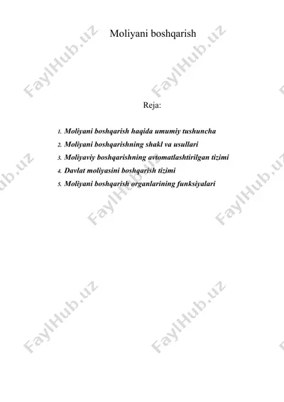 moliyani boshqarish — DOC