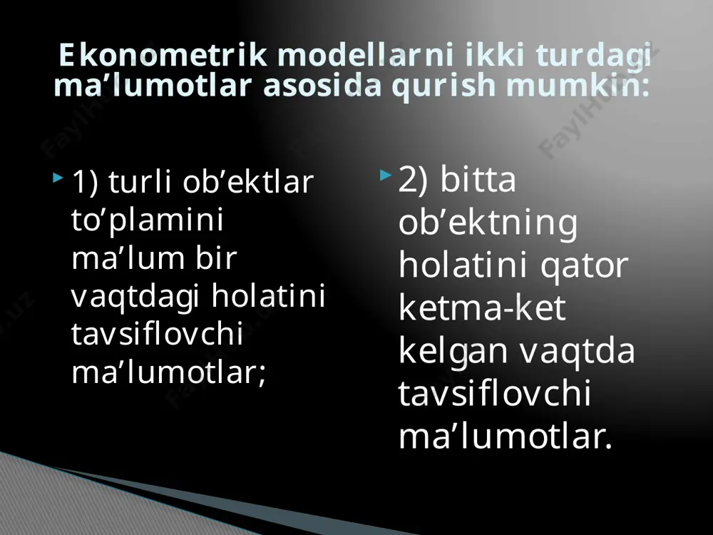 tenglamalar tizimi ko’rinishidagi ekonometrik modellar - Page 3