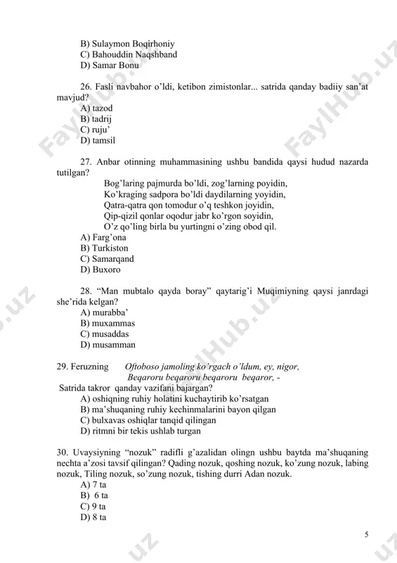"mumtoz adabiyot namunalarini sharhlab o’0rganish" - Page 5
