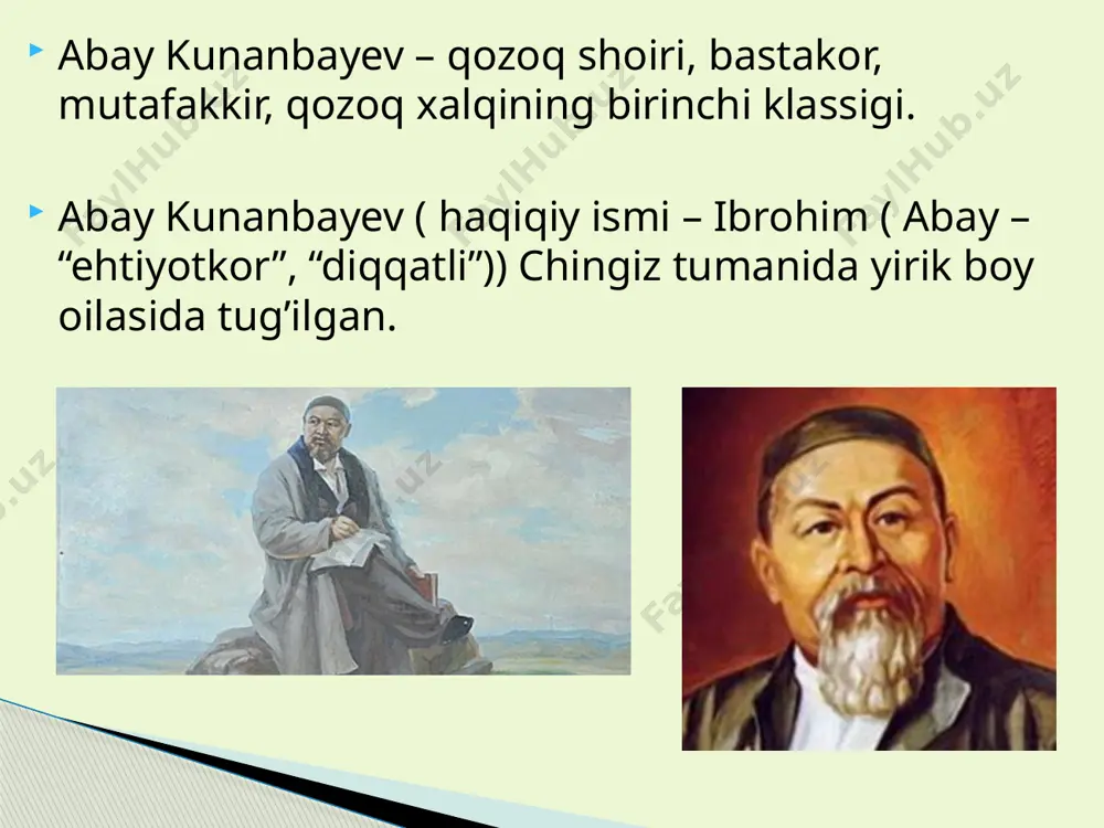 vjud. 1993 yildan qozoqston shaharlarida shoirning tug’ilgan kunida “abay she’riyati” o’tkaziladi. e’tiboringiz uchun rahmat! image1.jpeg image2.jpeg image3.jpeg image4.jpeg image5.jpeg image6.jpeg image7.jpeg image8.jpeg image9.jpeg image10.jpeg image11.png image12.jpeg image13.jpeg image14.jpeg image15.jpeg image16.jpeg image17.jpeg image18.jpeg image19.jpeg image20.jpeg image21.jpeg image22.jpeg image23.jpeg image24.jpeg image25.jpeg image26.jpeg image27.jpeg