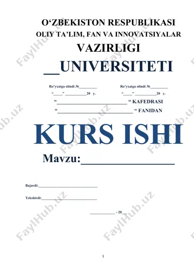 elementlar davriy sistemasi kurs ishi — DOCX