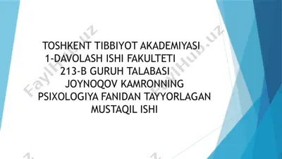 nevroz qanday kasallik — PPTX