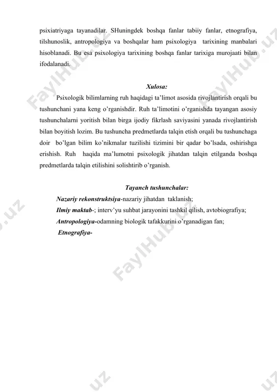 psixologik bilimlarning ruh haqidagi ta’limot asosida rivojlanishi - Page 4