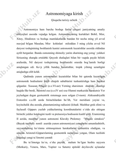 astronomiyaga kirish — DOC