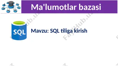 sql tiliga kirish — PPTX