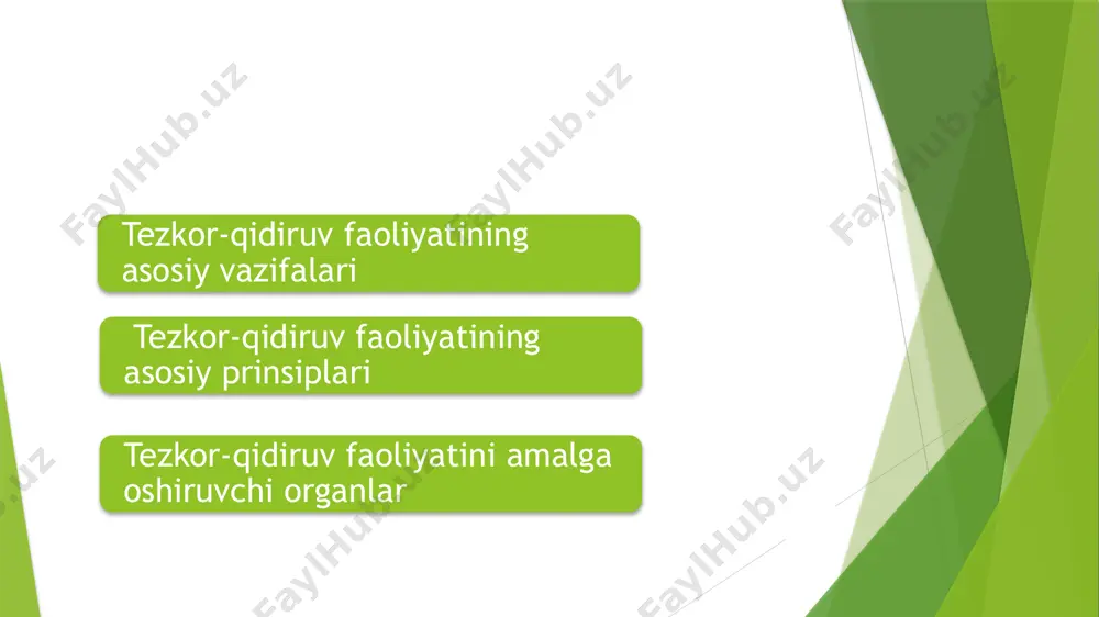 rioya etilgan holda, ya’ni tezkor-qidiruv tadbirlari o‘tkazishning, tezkor-qidiruv xususiyatiga ega axborotni olish, rasmiylashtirish, saqlash va undan foydalanishning, shuningdek tezkor-xizmat xususiyatiga ega hujjatlar bilan ishlash qoidalarining alohida tartibi belgilangan holda amalga oshiriladi. tezkor-qidiruv faoliyatini amalga oshiruvchi organlar o‘zbekiston respublikasi prezidenti davlat xavfsizlik xizmatining o‘zbekiston respublikasi mudofaa vazirligi harbiy razvedkasining o‘zbekiston respublikasi davlat bojxona qo‘mitasining o‘zbekiston respublikasi bosh prokuraturasi huzuridagi iqtisodiy jinoyatlarga qarshi kurashish departamentining o‘zbekiston respublikasi ichki ishlar vazirligining o‘zbekiston respublikasi davlat xavfsizlik xizmatining foydalanilgan adabiyotlar: o’zbekiston respublikasining tezkor-qidiruv faoliyati to’g’risida qonunchilik palatasi tomonidan 2012-yil 7-noyabrda qabul qilingan senat tomonidan 2012-yil 5-dekabirda ma’qullangan. tezkor-qidiruv faoliyati o’quv darislik 2020-yil mualliflar: v.karimov,a.xaqberdiyev. lex.uz xorazm viloyati yangibozor tumani iib da ishlab nafaqaga chiqqan a.a isimli shaxs o’z sobiq kasbdoshiga o’g’lini hatti harakatlari o’zgarib qolganini aytib o’g’lini kimlar bilan va nimalar qilib yurganlarini bilib berishini aytib iltimos qiladi va unga ish bitgach bir ziyofat beraman deb vada beradi keyin tuman iib hodimi s.baxodirov o’z qo’l …