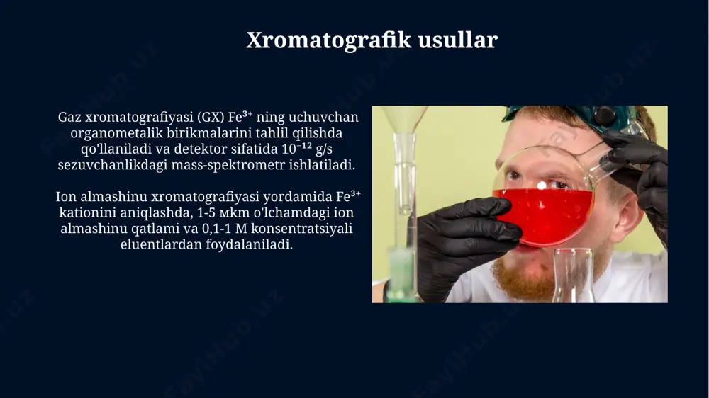 fe3 kationini aniqlashning fizik kimyoviy va analitik tahlil qilish usullari - Page 5