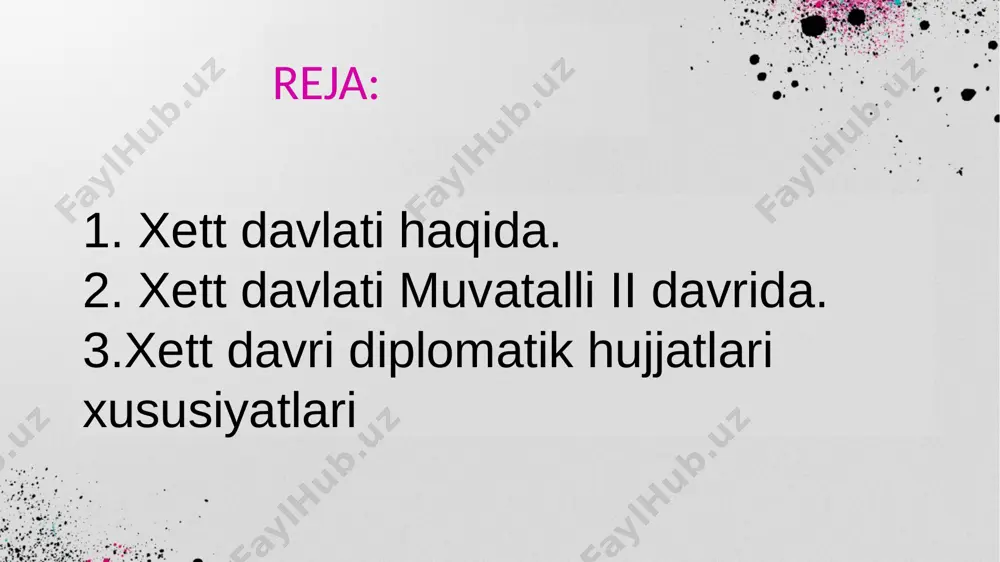 ini birlashtirish ro’y bеradi. muvatallis ii [1] (muvatalli ii) - xet podsholigi [1] podshohi , taxminan miloddan avvalgi 1295-1272 yillarda hukmronlik qilgan. e. mursiliy ii ning o'g'li . muvatallis va qadimiy shahar davlatlaridan birining qiroli kukkunnining asrab olingan o'g'li alaksandu o'rtasidagi kelishuv saqlanib qolgan (ehtimol, qadimgi troya). vilus taxtiga bo'lgan huquqlari ancha zaif bo'lgan alaksandu o'zini o'rnatish uchun xet shohining yordamiga murojaat qildi. mursiliy singlisi massanuzziyani “seja daryosi mamlakati” hukmdori masturiga turmushga berdi. suriyada muvatallis halab qiroli talmi -sharruma bilan kimdir tomonidan "o'g'irlangan" shartnomani yangiladi . misr bilan urush ammo uning hukmronligining asosiy voqeasi misr bilan urush edi . fir'avn seti i suriyadagi xet domenlarini bosib oldi va mamlakatni amurruga bo'ysundirdi . xetparast shoh amurru taxtdan ag'darildi va uning o'rniga fir'avn sodiq benteshinani o'rnatdi . misrliklar keyin kadeshni egallab oldilar . o'zining so'nggi yurishi paytida, kadeshning shimolida joylashgan seti xetlarning asosiy kuchlari bilan uchrashdi.. bo'lib o'tgan jangda misrliklar g'alaba qozonib, …