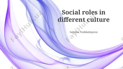 social roles in different culture — PPTX