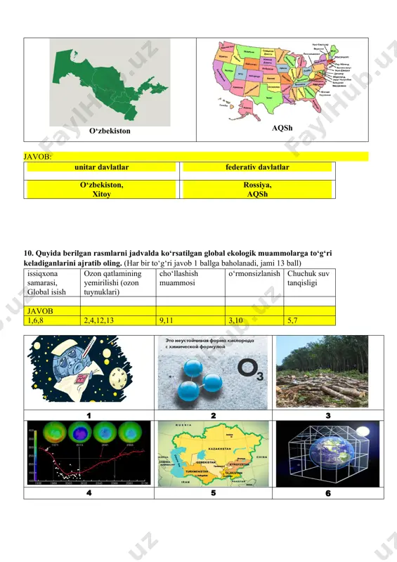 geografiya sinov bo'limi savollari - Page 4