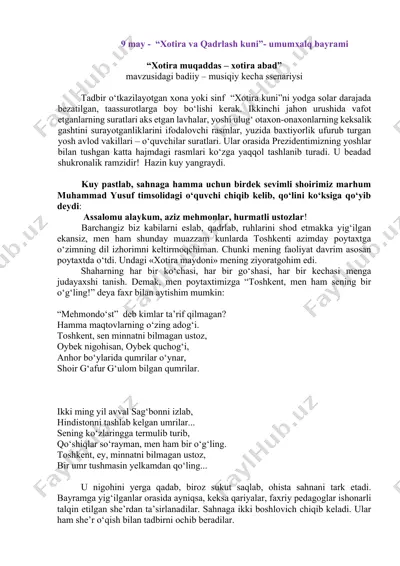 "xotira va qadrlash kuni" bayrami — DOCX