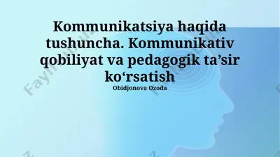 kommunikatsiya haqida tushuncha — PPTX