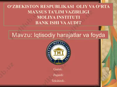 iqtisodiy harajatlar va foyda — PPTX