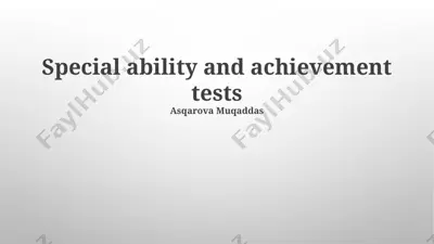special ability and achievement tests — PPTX
