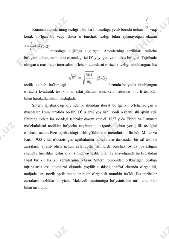 molekulalarning tezliklarini aniqlash - Page 4