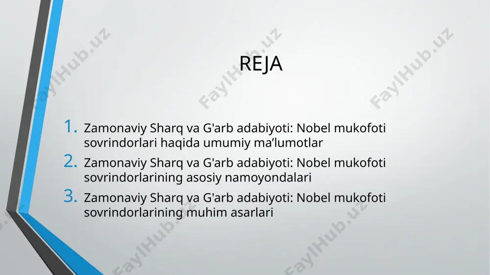 “idealistik” va “ideal” deb tarjima qilingan. bu lev tolstoy va henrik ibsen kabi dunyoga mashhur yozuvchilarning bu mukofotni qo‘lga kiritolmasligiga sabab bo‘ldi. negaki ularning asarlari dastlab idealistik emas edi. nobel mukofoti – buyuk ilmiy izlanishlar, inqilobiy ixtirolar yoki madaniyat va jamiyatning rivojiga katta hissa qo‘shganligi uchun har yili taqdim etiladigan eng nufuzli xalqaro mukofotlardan biri. nobel mukofotlari – har yili buyuk ishlar uchun beriladigan xalqaro mukofot. ta’sis etuvchisi a.nobelning vasiyatiga ko‘ra, undan keyin qolgan mablag‘ asosida nobel jamg‘armasi tashkil etildi; shu jamg‘armaga har yili kelib tushadigan daromad 5 qismga teng bo‘linib, irqi, millati, jinsi va dinidan qat’i nazar, fizika, kimyo, fiziologiya yoki tibbiyot sohasidagi kashfiyotlar, badiiy asarlar, xalqlar do‘stligi va tinchlikni mustahkamlash yo‘lida ko‘rsatilgan faoliyat uchun beriladi (1968-yilda shvetsiya davlat banki o‘zining 300 yilligi munosabati bilan iqtisod fanlari sohasidagi yutuqlar uchun beriladigan qo‘shimcha nobel mukofotini ta’sis etgan). nobel mukofoti alfred nobel tasviri tushirilgan oltin medal, diplom va miqdori nobel jamg‘armasidagi …