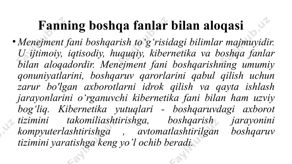 zorat qilish orqali ta’sir ko‘rsatishni nazarda tutadi. mazkur metod rahbarlar va xodimlar, o'qituvchilar va o‘quvchilar, umuman olganda, barcha jamoa a’zolari o'rtasidagi mavjud munosabatlarni inobatga olgan holda ularning qiziqishi,manfaatlari, ko'nikma va malakalari, bilimi hamda qobiliyatlarini o‘rganib, jamoadagi mavjud sharoitlami yaxshilash va boshqa zaruriy chora-tadbirlarni amalga oshirish orqali jamoa a’zolarining faoliyatlarini muvofiqlashtirishga xizmat qiladi. ijtimoiy-psixoiogik metodlar jamoa a’zolari o‘rtasida shunday munosabatlarni vujudga keltirishni nazarda tutadiki, bunda rahbar xodimlarning bemalol, erkin harakat qilishi, o‘zini-o‘zi namoyon qilishi, turli jarayonlarda erkin ishtirok etishi, fikr bildirishi uchun shart-sharoitni va ijodiy muhitni yaratishi zarur. media1.m4a image1.png /docprops/thumbnail.jpeg