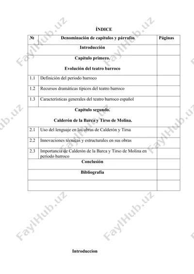 el teatro barroco español: análisis comparativo de calderón de la barca y tirso de molina — DOCX