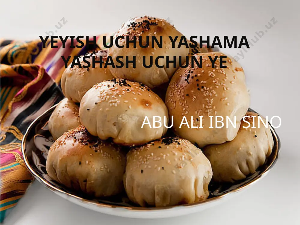 uzishar ekan qolgan 70 % aholi esa doimiy pala partish ovqatlanish bilan hayot kechirishar ekanlar dunyodagi eng kuchli ozdiruvchi meva bu yashil meva hisoblanadi ushbu meva hattoki haftasiga 3 kg gacha vazn tashlashga imkon beradi faqat… faqat bu mevaning narxi sizning cho’ntagingizga mos kelsa bas 9 user (u) - sabzavotlarni salat shakarop sifatida yoki xom xolatda qiling esda tuting sabzavotlar ko’p qaynatilganda undagi vitaminlar miqdori kamayadi xo’l mevalarni xom yoki quritilgan xolda meva sha bati sifatida istemol qilinishi maqsadga muvofiqir buni bilishimiz kerak! to’g’ri ovqatlanish nima uchun kerak? sog’lom,sifatli va uzoq umr ko’rish uchun turli xil kasalliklarni bartaraf etish va immunitetni oshirish uchun to’gri ovqatlanish bexatar onalikni va sog’lom kelajakni taminlaydi to’g’ri ovqatlangan inson organizmi doimo yosh va tetik bo’ladi davolash muassasalarida ovqatlanish talablari: dpm larda ovqatlanish bemorlarning davo chora tadbirlarining eng muxim elementlaridan biridir.parxez taomlar bilan ovqatlanishni to’g’ri uyushtirish inson organizmi sarflaydigan energiyalar o’rnini qoplash ,bemorning sog’lig’iga to’g’ri keladigan …