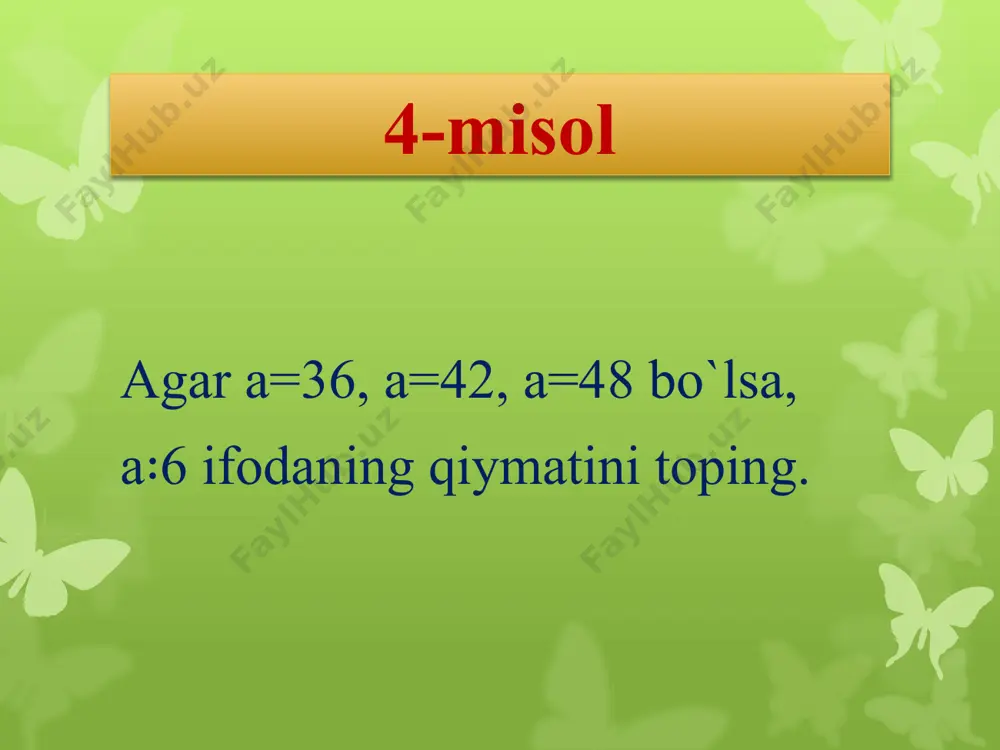 o'rganilgan turdagi misol va masalalar yechish - Page 5