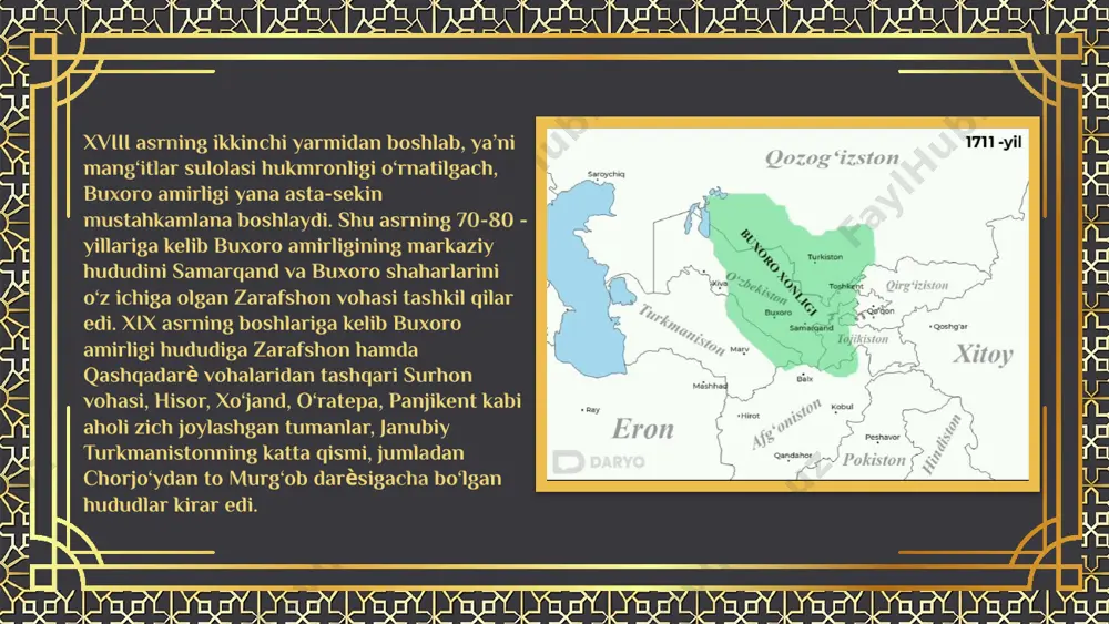 il ulusini tashkil etish uchun kurash olib boradi. natijada yoyiq daryosining sharqidan sirdaryo bo’ylarigacha bo’lgan yerlarda yangi davlat bapro etiladi. xv asrda ana shu shaybon boshchiligidagi ulusda yashagan ko’chmanchilar o’zbek nomi bilan atalganlar. bu erda o’zbeklardan tashqari qipchoqlar qo’ng’irotlar uyshun, nayman va boshqa qabilalar ham yashagan bo’lib, ular o’sha o’zbeklar tarkibiga kirar edi. xv asrning 20 yillariga kelib dashti qipchoq urug’lari ichida shayboniylar urug’i (o’zbeklar) oldinga chiqdi. bu urug’ning eng ko’zga ko’ringan vakili, ko’chmanchi o’zbeklar davlatining asoschisi abulxayrxon bo’lib, u o’zidan oldin bu erda hukmronlik qilgan baroqxondan farqli o’laroq, taxtni o’zgalar yordamida emas, balki bir qator o’zbek qabilalari, chunonchi nayman, qo’ng’irot, qiyot, durman, uyg’ur, uyshun va boshqa qabilalarning yordamida egalladi. u juda qisqa vaqt ichida yirik davlatni vujudga keltirdi va bu davlatni uning o’zi 1428 yildan 1468 yilgacha boshqardi. bundan tashqari bu davrga kelganda ko’chmanchi o’zbeklarning kata qismi feodal munosabatlarining rivojlanishi natijasida o’z yaylov va podalaridan ajragan bo’lib, ularning o’troq …