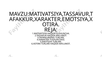 motivatsiya haqida ma'lumot — PPTX