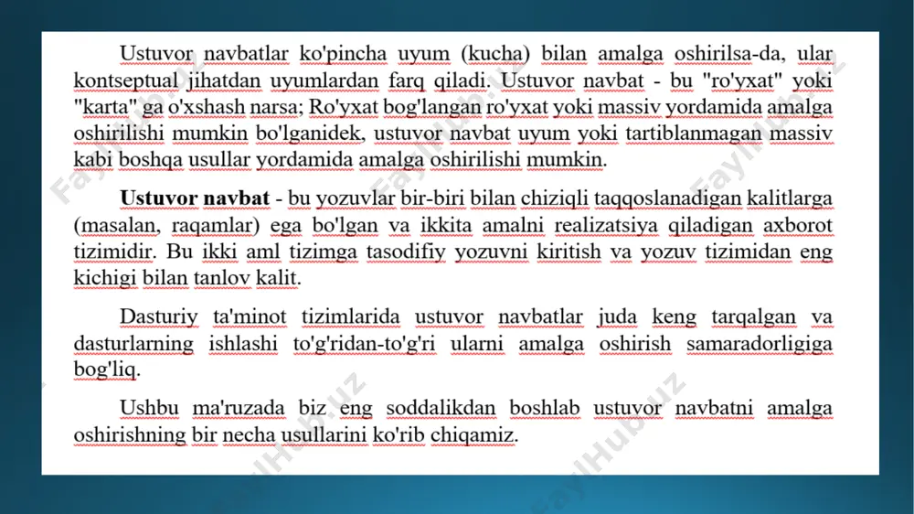 4-ma’ruza. ustivor navbatlar - Page 3