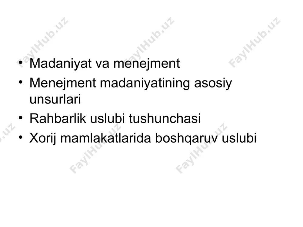 al qilish, hamda korxonalarning samarali faoliyati uchun zarur tashkiliy sharoitlarni yaratish usuli sifatidagi menejment uslubiga ta’sir ko’rsatadi. amerika menejmentiga quyidagi xususiyatlar xos: - firma xodimlari o’z kompaniyasiga sodiklik fazilatiga ega bo’lmay, undan yaxshiroq va foydaliroq ish topilgan zahoti uni tark etishga tayyor; - qarorni bir rahbar qabul qiladi, unga bo’ysunuvchilar esa ishlab chiqarish, sotish xarajatlarini va mumkin bo’lgan foydani tahlil qilish asosida qaror chiqarishga yordam beradilar; - ishlab chiqarish munosabatlari hech qachon shaxsiy, norasmiy munosabatlarga aralashtirilmaydi.