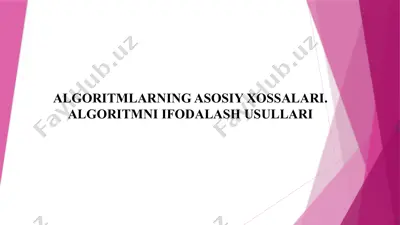 algoritmni ifodalash usullari — PPTX